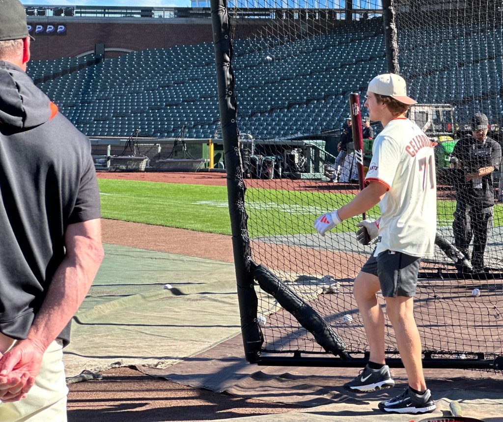 SF Giants welcome Sharks’ Macklin Celebrini, Will Smith for BP
